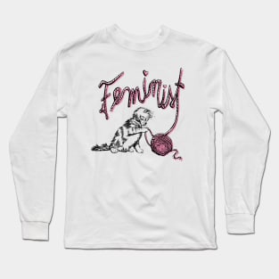 Feminist Cat Long Sleeve T-Shirt